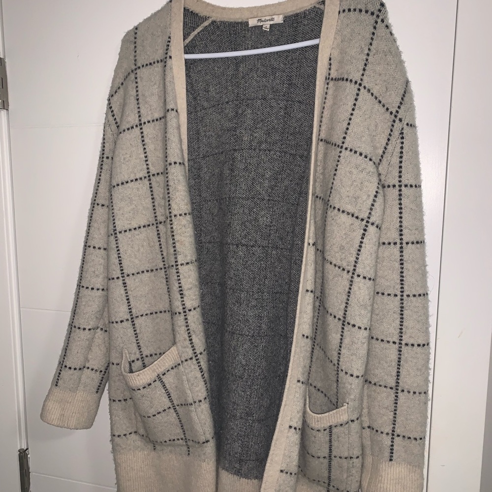 Madewell window pane cardigan